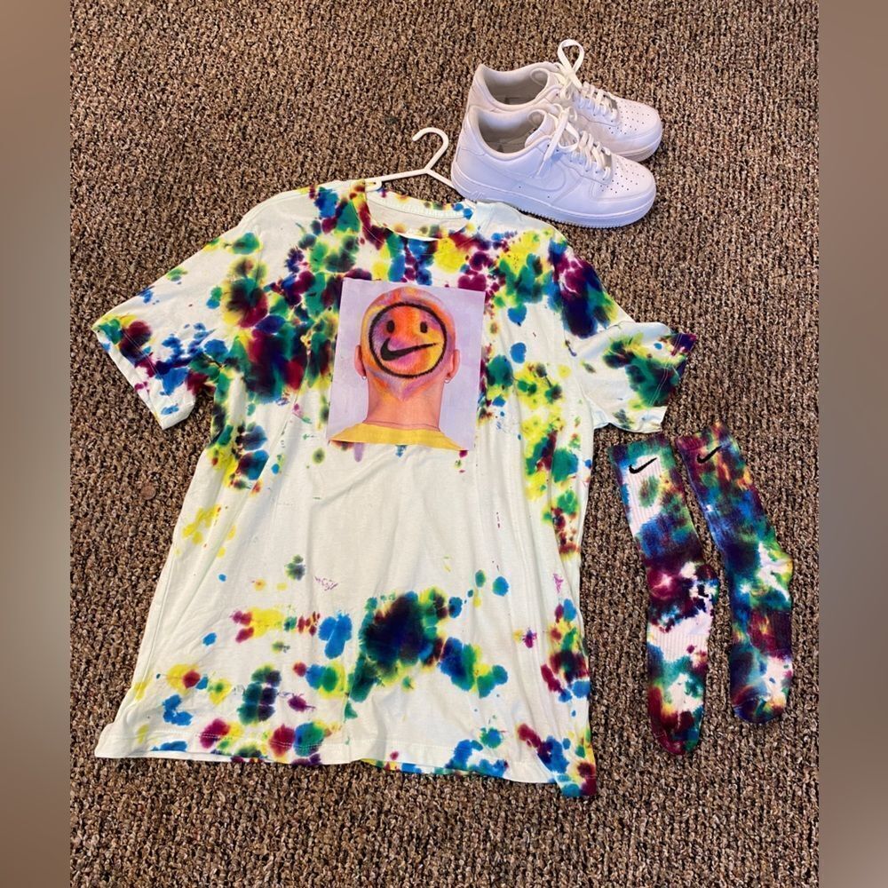 Vibrant| Custom| tie-dye  Nike T-shirt & Nike Socks